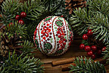 Click for more details of 3D Christmas Ornament (cross stitch) by Panna