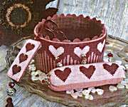 Click for more details of All I Need Is Love Sewing Basket (cross stitch) by Mani di Donna