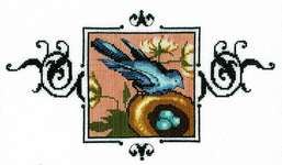 Click for more details of Blue Monarch Flycatcher (cross stitch) by Nora Corbett