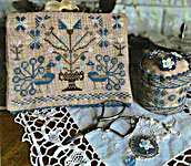 Click for more details of Blue Peacocks Sewing Set (cross stitch) by Mani di Donna