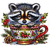 Click for more details of Christmas Animal Cup Raccoon (cross stitch) by Les Petites Croix de Lucie