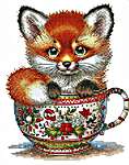 Click for more details of Christmas Animals Cups Fox (cross stitch) by Les Petites Croix de Lucie