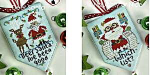 Click for more details of Deer Santa and Naughty or Nice (cross stitch) by Hands On Design