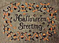 Click for more details of Hallowe'en Greetings (cross stitch) by Blackbird Designs