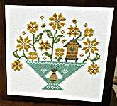 Click for more details of Honey Bee Basket (cross stitch) by Primrose Cottage Stitches