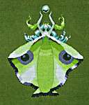 Click for more details of Miss Moon Moth (cross stitch) by Nora Corbett