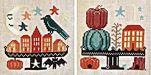 Click for more details of Pumpkin House and Autumn Village Slumber (cross stitch) by Apple Harvest Designs