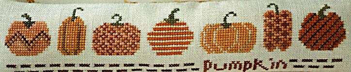 Click for more details of Pumpkin Row (cross stitch) by October House