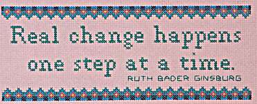 Click for more details of Real Change Happens (cross stitch) by Burdhouse Stitchery