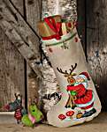 Click for more details of Santa and Rudolph Stocking (cross stitch) by Permin of Copenhagen