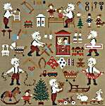 Click for more details of Santa is Really Busy (cross stitch) by Perrette Samouiloff