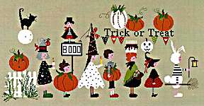 Click for more details of Trick or Treat (cross stitch) by Lilli Violette