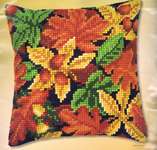 Click for more details of Autumn Leaves Cushion Front (tapestry) by Vervaco