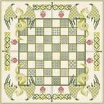 Click for more details of Chessboard with Green Dragons (cross stitch) by DoodleCraft Design