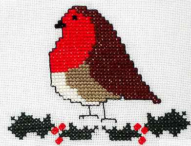 Christmas Robin - cross stitch pattern by Anne Peden