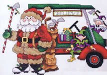 Click for more details of Golf Cart Santa (cross stitch) by Stoney Creek