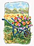 Grandmother's Old Garden - Wheelbarrow with Flowers