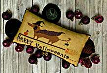 Click for more details of Happy Halloweenie (cross stitch) by Needle Bling Designs