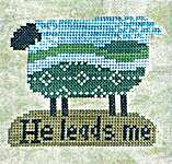 Click for more details of He Leads Ewe (cross stitch) by Bent Creek