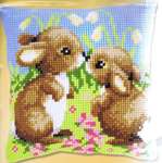 Click for more details of Little Rabbits Cushion Front (tapestry) by Vervaco