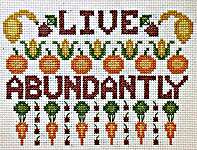 Click for more details of Live Abundantly (cross stitch) by Frony Ritter Designs