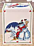 Click for more details of Snowman gets a Hug Table Runner (cross stitch) by Permin of Copenhagen