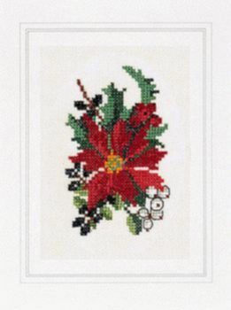 Poinsettia Christmas Card - cross stitch kit by Eva Rosenstand