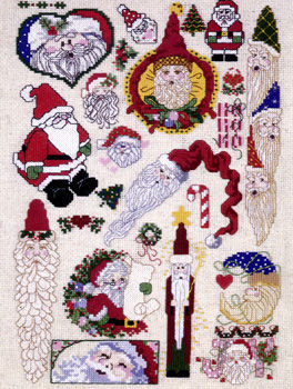 Santas (minis) - cross stitch pattern by Sam Hawkins