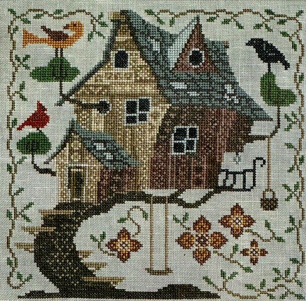 Tree House - cross stitch pattern by Cottage Garden Samplings (variant ...