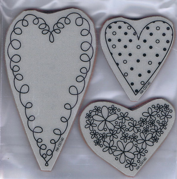 Hearts Trio Unmounted Cling Rubber Stamp Set