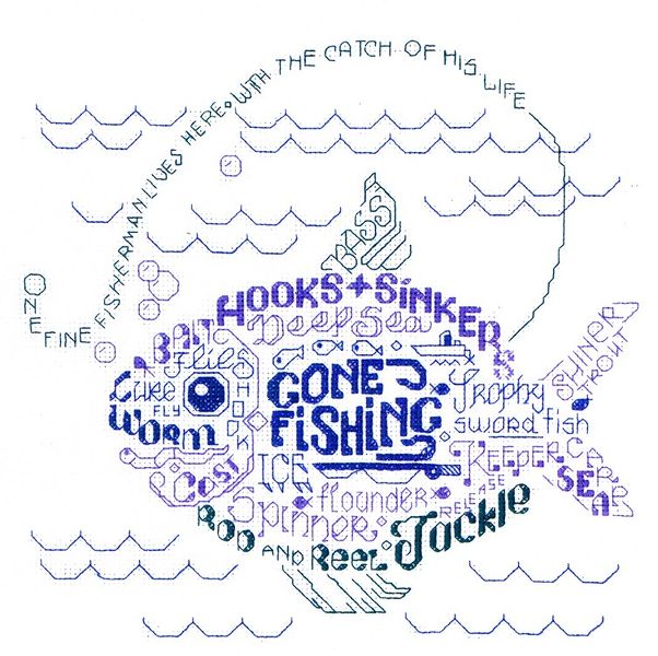 Let's Go Fishing - cross stitch pattern by Imaginating
