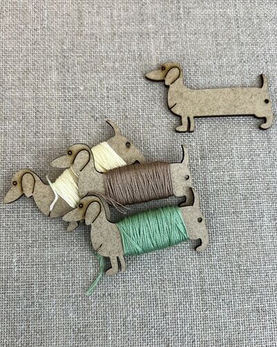 Embroidery floss bobbins  - Dachshund