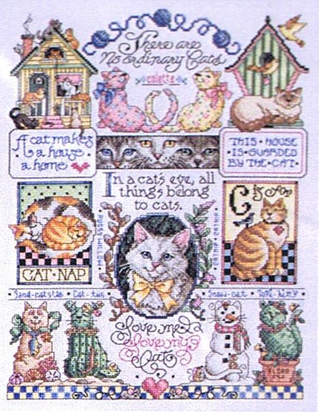 Cats, Cats, Cats - cross stitch kit by Janlynn