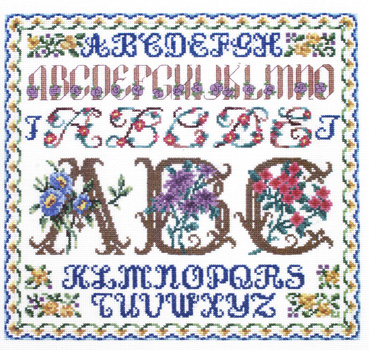 Floral Alphabets - cross stitch pattern by DMC