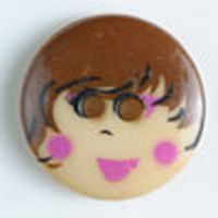 Lady with Brown Hair Buttons