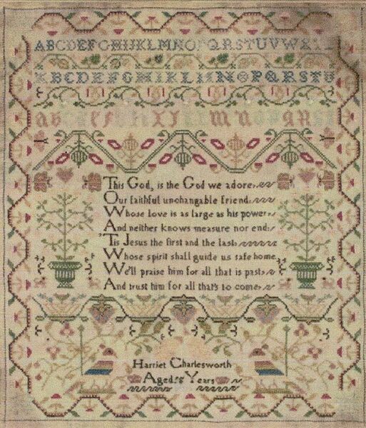 Harriet Charlesworth Sampler 1822