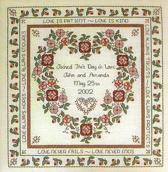 Baltimore Rose Wedding Sampler Cross Stitch Pattern By Rosewood Manor