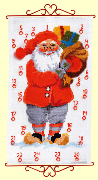 Santa and his Sack Christmas Advent Calendar - cross stitch kit by ...