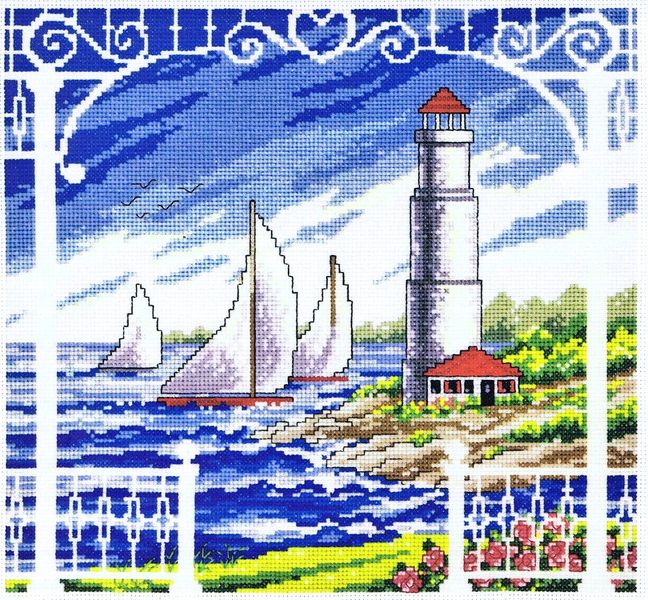 Porch Scene - cross stitch pattern by Imaginating (variant 2997)