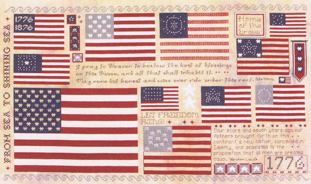 Old Glory - cross stitch pattern by Rosewood Manor