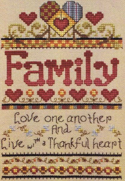 Family - cross stitch pattern by Stoney Creek