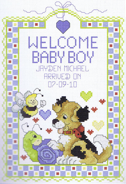 Welcome Baby Boy - cross stitch kit by Janlynn