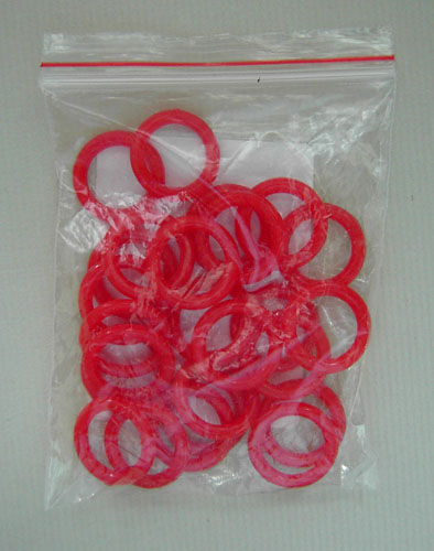 Set of 24 Red Plastic Rings