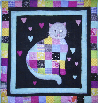 Scrappy Cat - applique pattern by Bobbie G. Designs