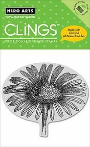 Engraved Daisy Unmounted Cling Rubber Stamp