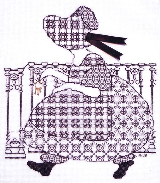 Victoria's Girls - Alice - blackwork kit by Classic Embroidery