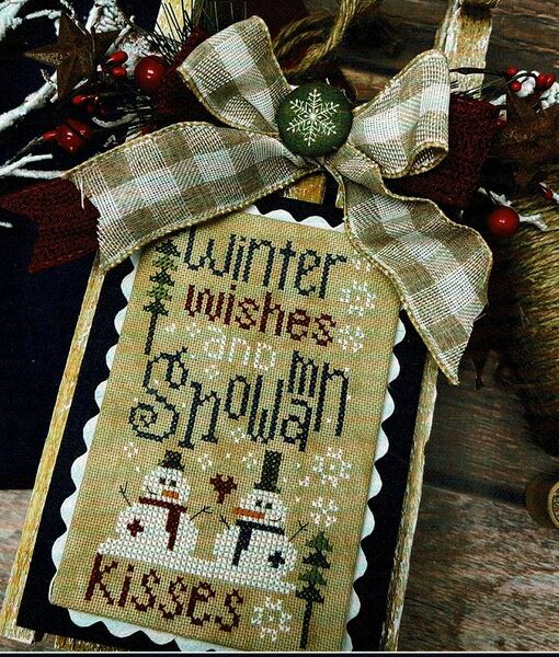Snowman Kisses - cross stitch pattern by Primrose Cottage Stitches