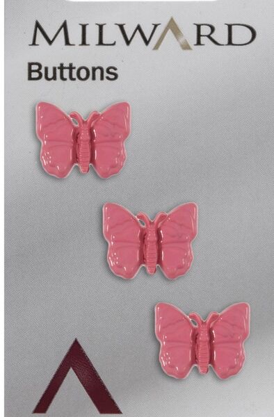 Pink Butterfly Buttons