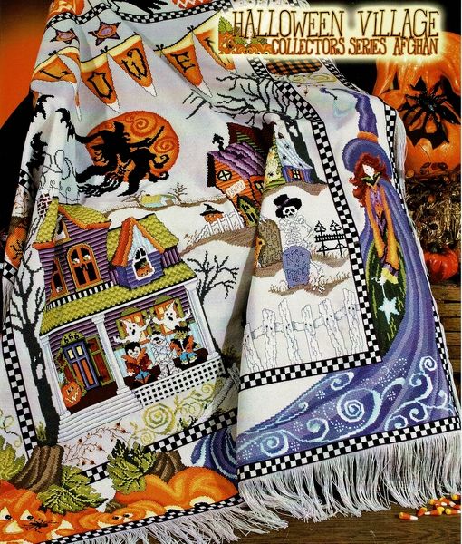 Halloween Village Afghan