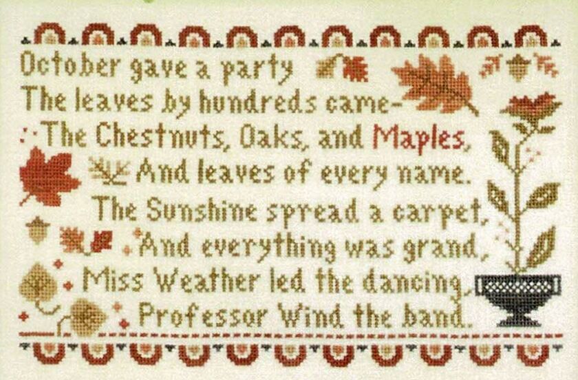 October s Party cross stitch pattern by Little House Needleworks